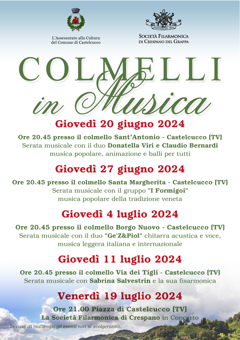 Manifesto A3 concerto Colmelli in Musica Castelcucco 2024